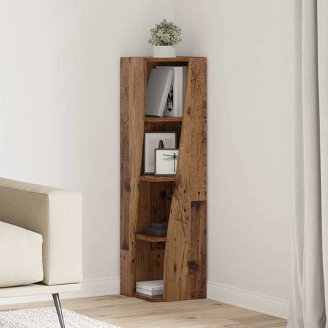 vidaXL Mobile angolare Legno vecchio 27,5x27x102cm Legno
