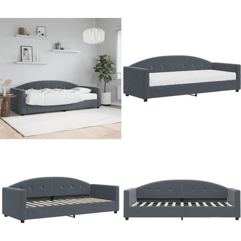 vidaXL Tagesbett mit Matratze Dunkelgrau 80x200 cm Samt (1/5)