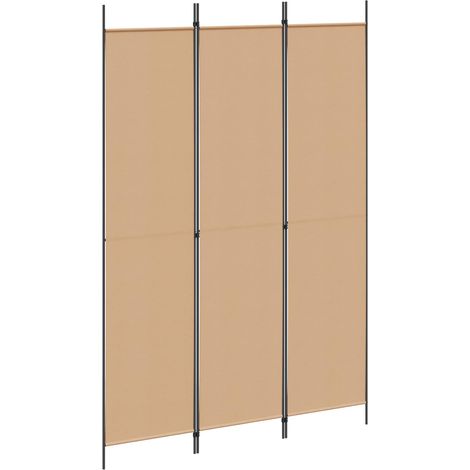 Biombo de 3 Paneles Beige 150 x 220 cm Tela vidaXL