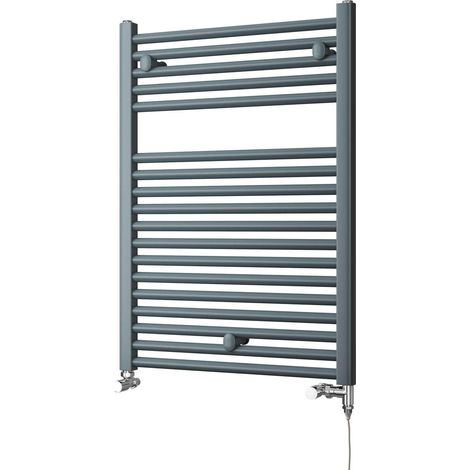 Roma - Anthracite Dual Fuel Towel Rail H842mm x W600mm Standard - Straight (1/3)
