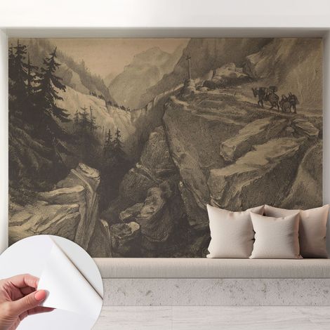 Papier peint autocollant adhésif avec imprimé motifs uniques apparence moderne Montagnes pittoresques 208x146 cm (1/5)
