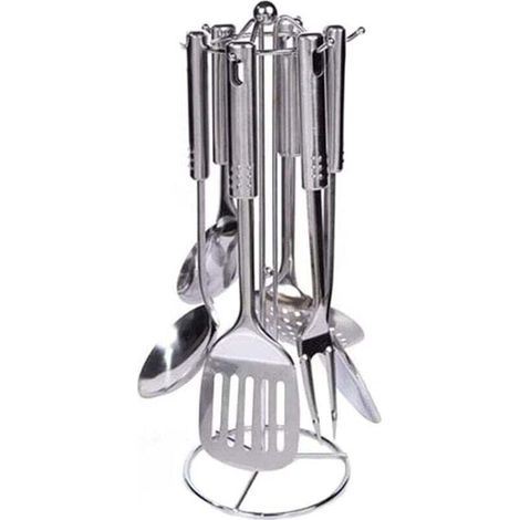 Cuisine Ensemble d'Ustensiles, 7 Pièces Ustensiles de Cuisine, Set d'Ustensiles Cuisine Acier Inoxydable, Lavable au Lave-Vaisselle, Facile à Nettoyer, pour Cuire Toutes Sortes d'Aliments (1/4)