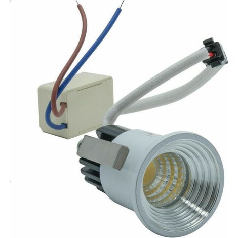 YMYNY Mini spot encastrable COB 3 W avec bord blanc, lumière naturelle chaude et froide - -Blanc froid - (1/2)