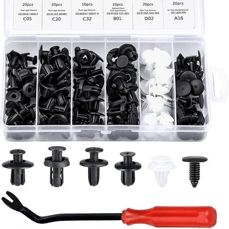 Clips de fixation pour garnitures de carrosserie, 100 pièces, clips de retenue universels pour voiture, clips en plastique et nylon, rivets, pinces de fixation pour garnitures de portières et pare-cho (1/5)