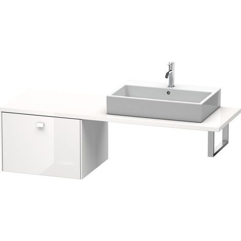 BRIOSO mobile consolle basso con maniglia cromata 442x620x550mm lino