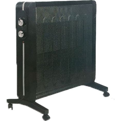 Stufa Elettrica da 1000-2000W Silensiozo e Leggero con manopola intuitiva per Ambiente fino 20mq  Colore Nero L73cm x H62cm (1/3)