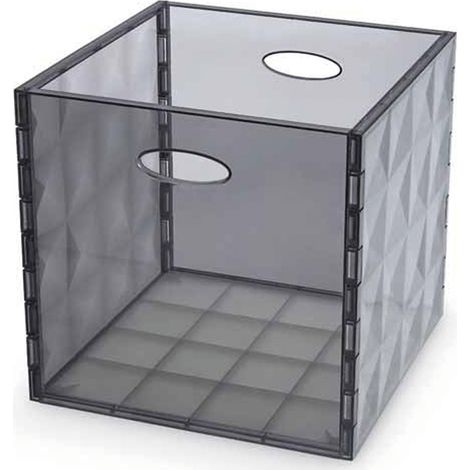 Transparente/graue Kristallbox H 30x31x31cm