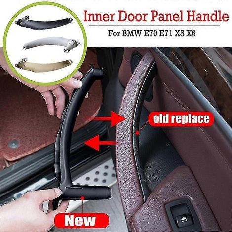 Reposabrazos de alta calidad para coche, manija interior de puerta delantera y trasera, panel embellecedor para BMW E70 E71 X5 X6 2007-2013 (gris-izquierdo-trasero)