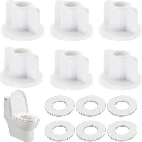 Lot de 6 rondelles de rechange pour siège de WC - Filetage M6 - Vis de 6 mm - Pour fixation supérieure - Charnières de siège de WC - Pièce de rechange (1/5)