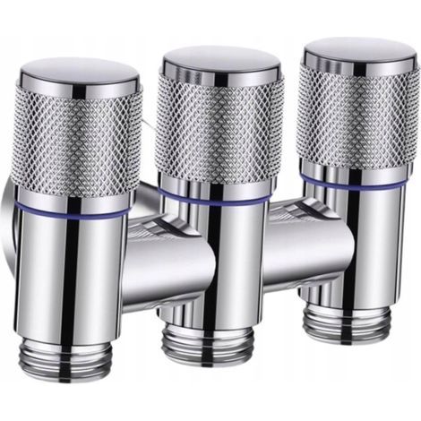 Lot de 2-Robinet d'angle 1/2 pouce pour lave-linge connecté à un système domotique, argent (1/4)