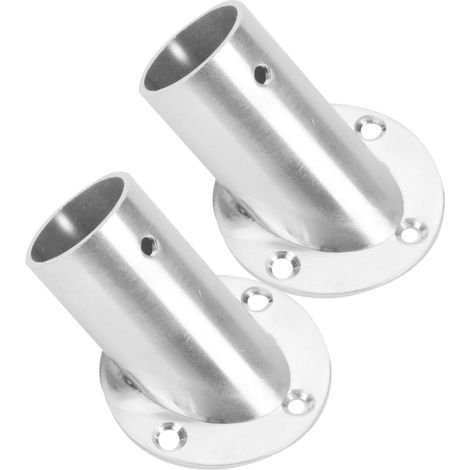 Lot De 2 Supports De Tige Biseautés Pour Tringle Penderie Angle Fixation Murale Pour Barre De Dressing Et Support De Fin De Tige Installation En Coin À 90° 6.60 X 5.20 X 5.20 Cm (1/5)