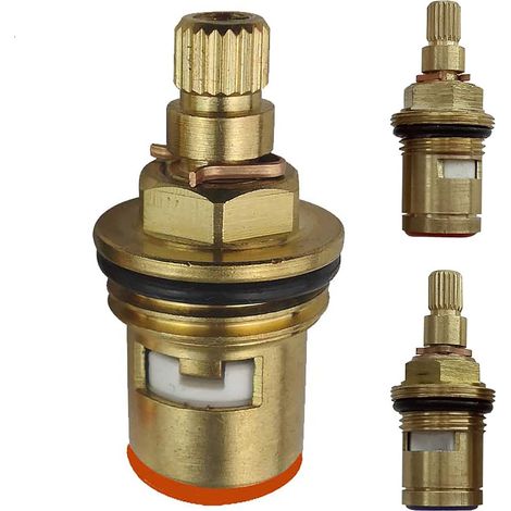 Cartouche de robinet d'eau de rechange en cuivre pour robinet en céramique, presse-étoupe en laiton, accessoires de salle de bain, quart de tour, 20 dents, rotation antibloque, filetage unique (1/5)