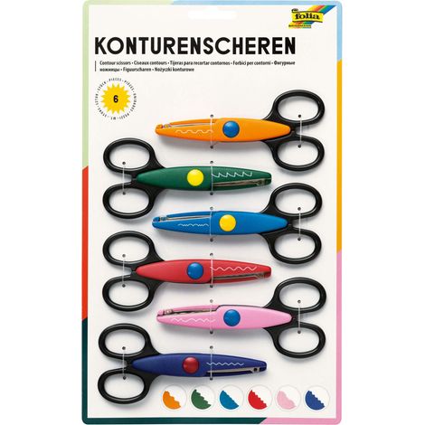 Folia 799/6 - Set di forbici per contouring, 6 pezzi, assortiti con diversi modelli di taglio (1/5)