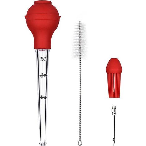 Ensemble de bassines à sauce barbecue en acier inoxydable pour dinde et poulet, avec brosse de nettoyage et aiguille injecteur