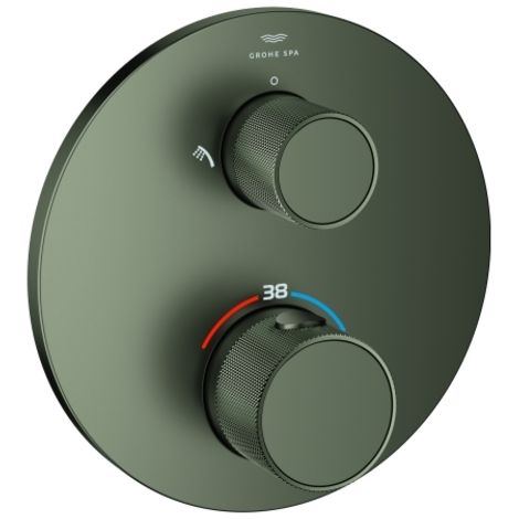 Pommeau de douche THM Atrio Private C. 24396, inverseur 2 voies, commande par bouton, graphite satiné (1/2)