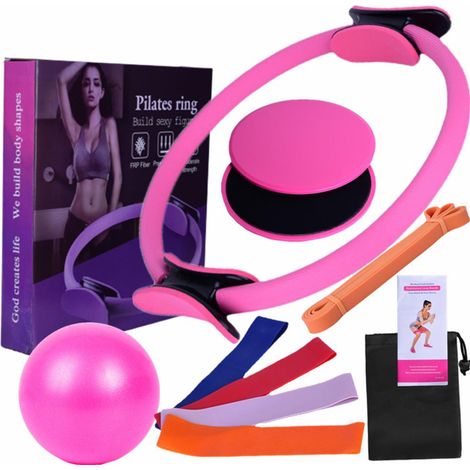 Équipement Pilates pour les entraînements à domicile, ensemble d'anneaux et de balles, bandes de résistance et plus encore, parfait (1/4)