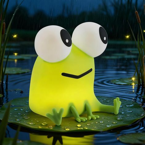 Veilleuse Grenouille Rechargeable en Silicone Tactile Lumière d'Allaitement Dimmable Fonction 3 couleurs Minuterie Lampe Chevet Grenouille Mignonne Cadeau Portable pour Adults Deco Chambre (1/5)