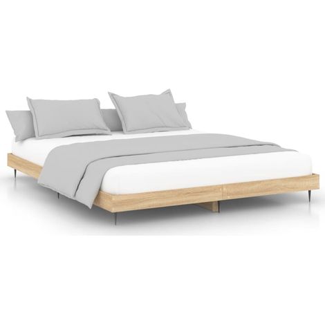 Cadre de lit chêne sonoma 120x200 bois d'ingénierie (1/5)