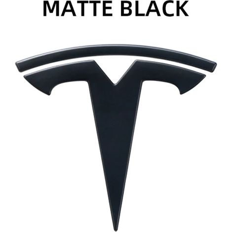 (Noir mat, Y avant 1 pièce) - Emblème avant et arrière autocollant pour Tesla Model, compatible avec les logos métalliques arrière et de coffre des modèles Tesla. Finition noire.