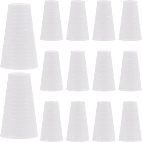 15 accessoires de suspension pour rideaux avec cordon de tirage en bois et plastique blanc