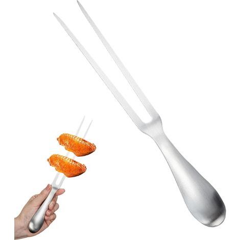 Sturdy 304 stainless steel carving fork with ergonomic handle, ideal for roasting, turkey and dinners (dishwasher safe) (1/4)