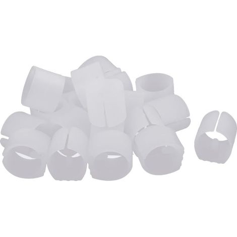 sourcing map 20pcs Patin Pied Chaise Tube Rond Embout Tube Pied Table Fauteuil Tampon Meuble en Plastique Antidérapant Blanc en Forme U 25mm Diamètre (1/2)
