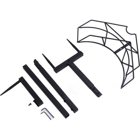 Support mural pour tuyau d'arrosage, démontable, robuste, support de rangement en métal, pour jardin, extérieur, 1 pièce. (1/5)