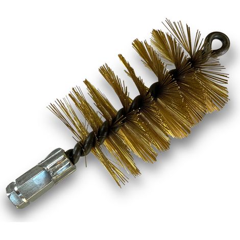 Brosse à tube PRO LAITON Ø 65 mm Raccord M12175 femelle Ame en acier torsadé Nettoyage brossage tube et canalisation Kibros 41SCL65
