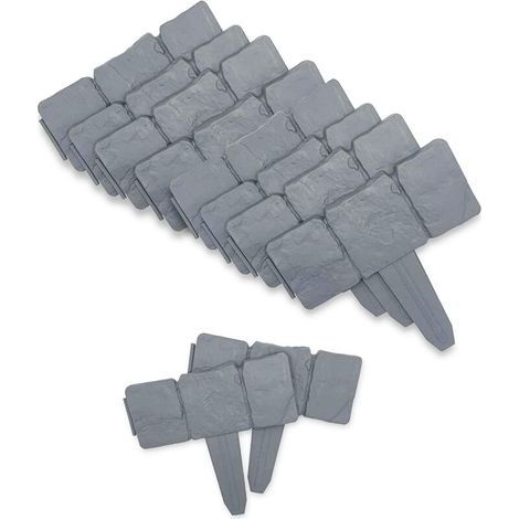 Lot de 10 modules de bordure de jardin effet pierre - 2,5 mètres linéaires