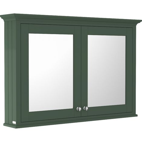 Old London Matt Hunter Green 1050mm 2 Door Mirrored Cabinet - LON817 (1/2)