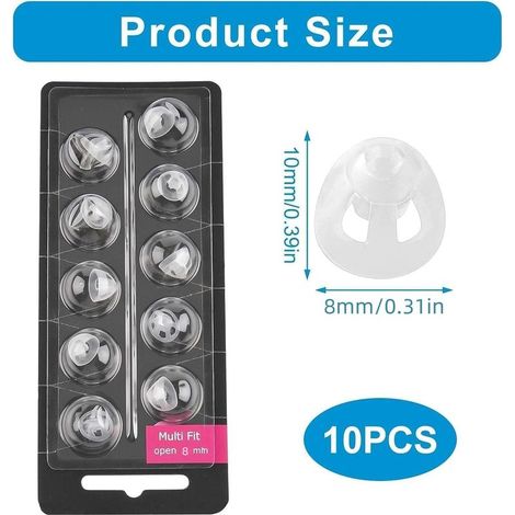 8-mm-Hörgeräte-Ohrstöpsel, 10er-Packung, offene Ersatz-Ohrstöpsel für Hörgeräte, Bass-Ohrstöpsel mit Doppelbelüftung, Silikon-Ersatz-Ohrstöpsel kompatibel mit Oticon Minifit (1/5)