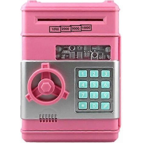 Automatische elektronische Spardose mit Rollmechanismus und Zahlenschloss, perfekt für Kinder, Jungen, Mädchen, als Geburtstags- und Weihnachtsgeschenk (Rosa) (1/5)