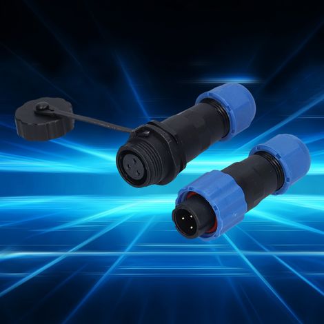 Prise et fiche étanches SP13 pour l'aviation, avec connecteurs mâle et femelle IP68 et connecteur étanche à 3 broches. (1/5)