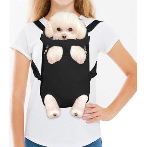 Atmungsaktive und tragbare Haustiertragetasche - geeignet für kleine und mittelgroße Hunde - (klein, schwarz) (1/5)