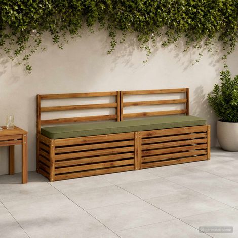 vidaXL Cojín para banco de 1 pieza VUGHT 100% Poliéster Verde oliva (1/5)
