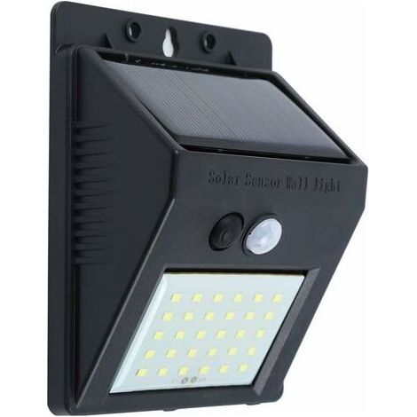 Lampe Solaire Extérieur, 30 LED Lumière Solaire IP65 Etanche éclairage Solaire avec Détecteur de Mouvement Lampe de Sécurité sans Fil lampe mural pour Jardin Piscine-1 Pack (1/5)