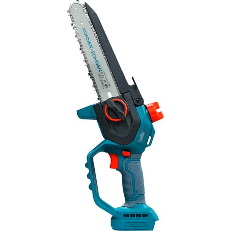 Motosierra inalámbrica mini Könner & Söhnen KS MCS20V-8, 20 V, espada de 20 cm (8"), motor potente, ideal para podar, ligera, fácil de manejar e inalámbrica. (1/5)