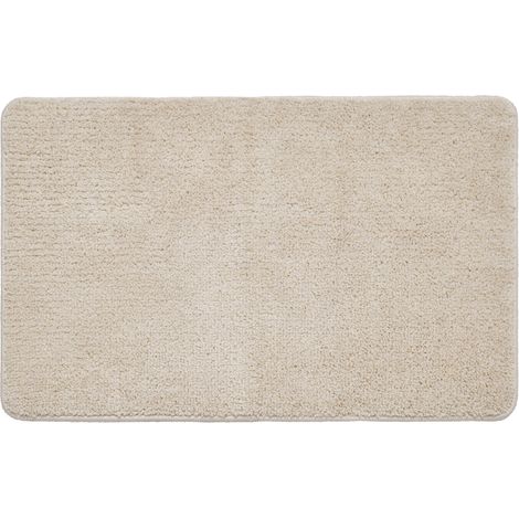 Tapis de bain uni 50x80 en polyester ecru avec fils dorés 50x80cm (1/3)