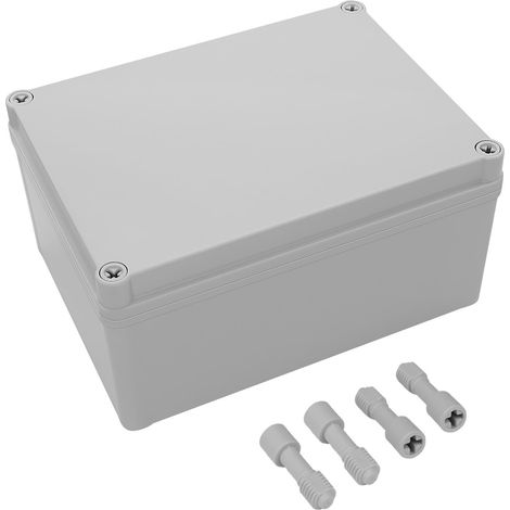Boîte de jonction étanche IP67 en plastique ABS - Boîtier étanche à la poussière - Pour projets de bricolage - Gris - 200 x 150 x 100 mm (1/5)