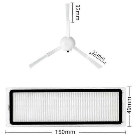 NALOOKAMIC Kits d'accessoires pour balais �� brosse lat��rale avec filtre, compatibles avec les balais Bot L10s Ultra.