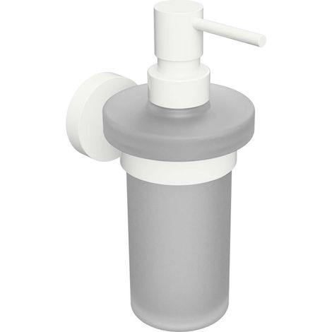 Sapho X-Round - Dispensador de jabón con soporte, vidrio esmerilado/blanco XR101W (1/2)