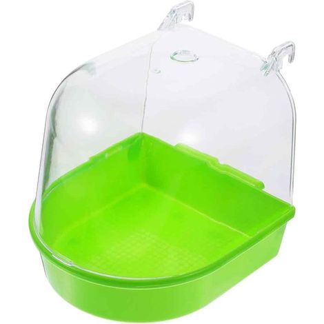 longziming - Grand bain d'oiseaux pour cage - Bain d'oiseaux pour perroquets et perruches - Bac spacieux pour oiseaux tels que pinsons, canaris et inséparables - Accessoire pour cage à oiseaux (1/5)