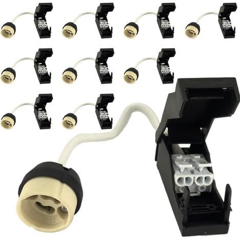 10 Douilles GU 10 en Céramique avec Connecteur Câble 2A 230V Douille de Lampe GU 10 Socket Adaptateur de Base avec Câbles Isolés pour Lampes LED GU10 Ampoules (1/5)