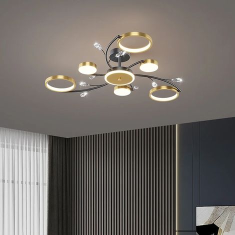 Plafonnier moderne nordique avec télécommande lustre chambre Restaurant salle à manger salon intérieur luminaire LED-6 lumières (1/4)