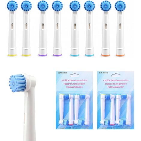 Toothbrush Head for Oral B, 8 Pieces Toothbrush Refill for Braun Oral B, Sensitive Brush, Toothbrush Tip for Gentle Teeth Cleaning (1/5)