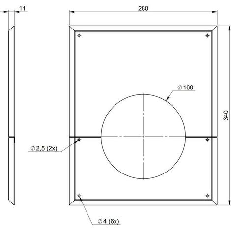 ATEC Wandblende geschlossen DN 110/160 2-teilig 280x340mm, 3428 (1/3)