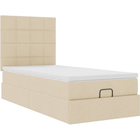 Maison Exclusive - Pouf Letto con Materasso Crema 100x200 cm in Tessuto