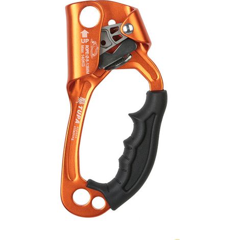 Bloccante per arrampicata manuale, attrezzatura per alpinismo all'aperto, attrezzatura per arrampicata con corda da 8-12 mm (arancione)