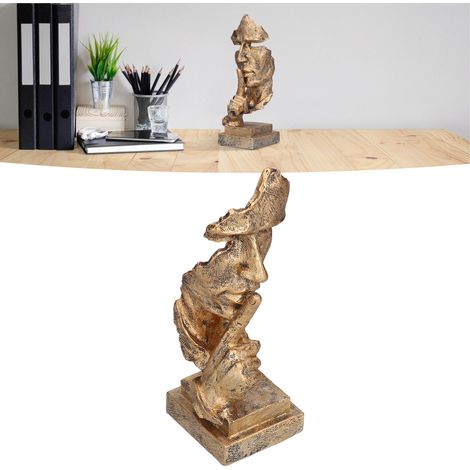 Statue en Résine Silence Statue BL547 Figurine Décorative Unique pour Bureau ou Salon avec Pieds Antidérapants - Dimension 26.5x10x9cm, 515g-539g (1/5)