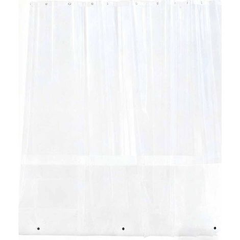 Ce rideau de douche transparent de 0,12 mm d'épaisseur mesure 180 x 200 cm, est doté de 3 aimants et est fabriqué en PEVA, ce qui en fait un choix idéal pour la salle de bain.